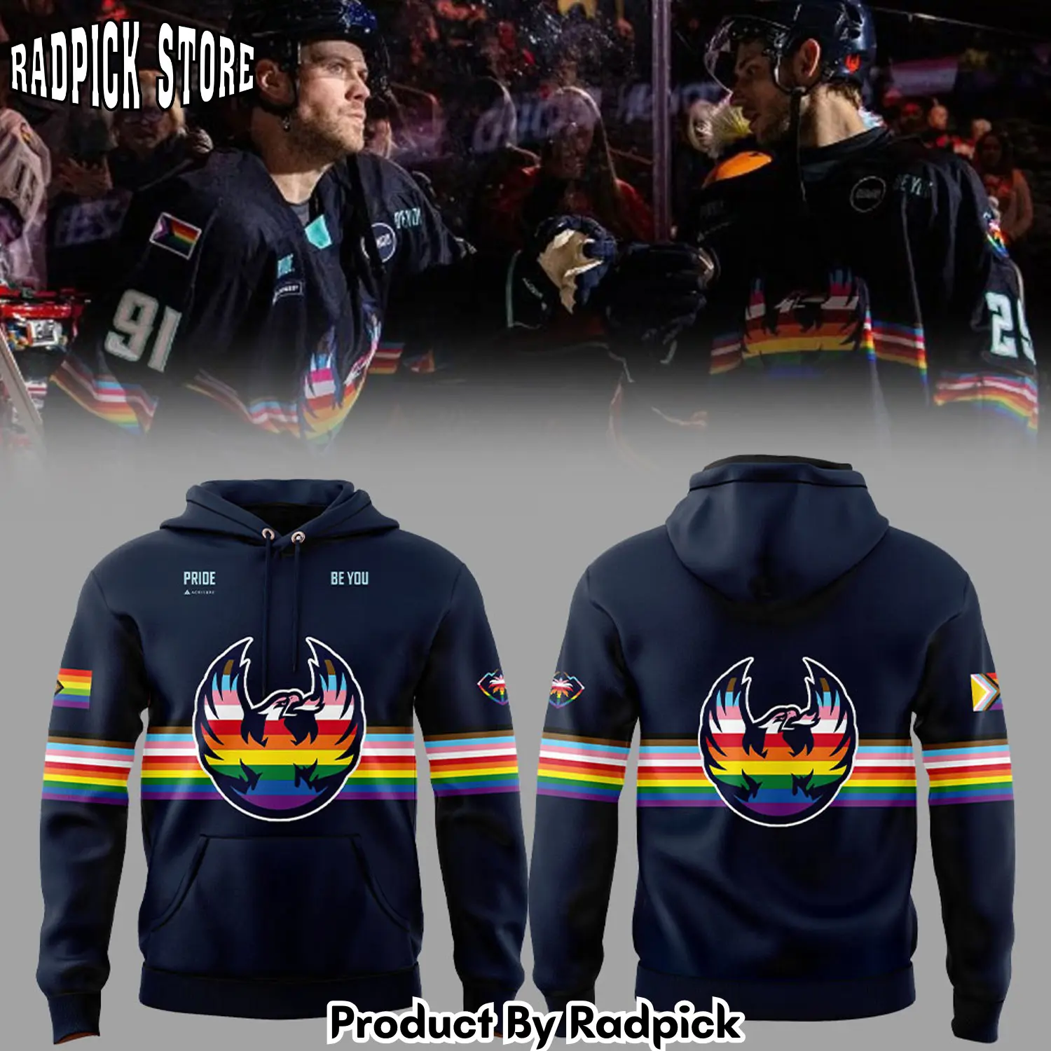 Coachella valley firebirds pride night hoodie joggers hoodie and long pants set rp291822